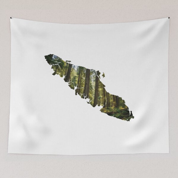 Item preview, Vancouver Island Map Silhouette with a Lush Temperate Rainforest. designed and sold by HumansStuck12.