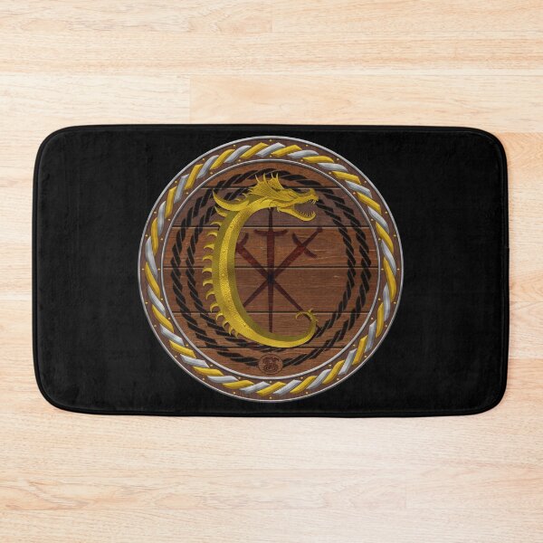 Item preview, Letter C of the Dragonfont Initial Capital Monogram on Round Shield Frame Gold and Silver 1 designed and sold by Swabcraft.