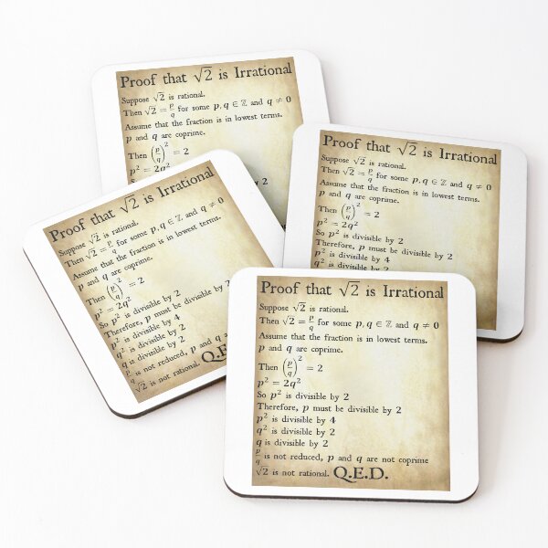 Item preview, Nerdy Vintage Proof Square Root of 2 is Irrational Math Teacher Black Text Parchment designed and sold by MathWare MathClips.