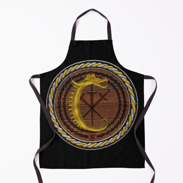 Item preview, Letter C of the Dragonfont Initial Capital Monogram on Round Shield Frame Gold and Silver 2 designed and sold by Swabcraft.