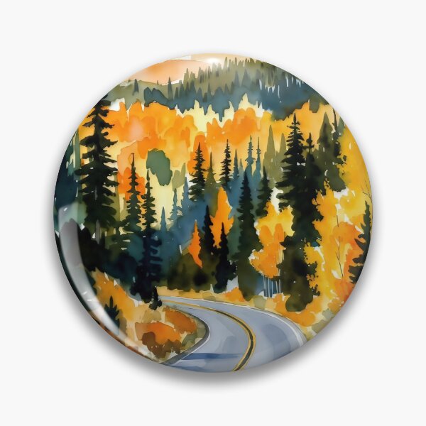 Item preview, Autumn Drive Watercolor Landscape designed and sold by ChrisButler.