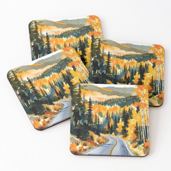 Item preview, Autumn Drive Watercolor Landscape designed and sold by ChrisButler.