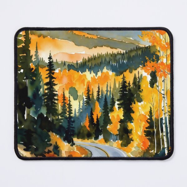 Item preview, Autumn Drive Watercolor Landscape designed and sold by ChrisButler.
