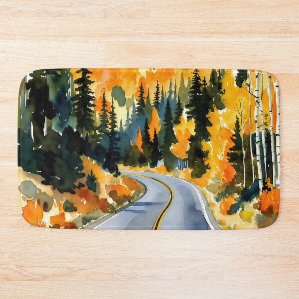 Item preview, Autumn Drive Watercolor Landscape designed and sold by ChrisButler.