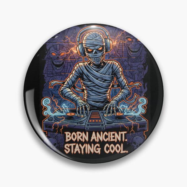 Item preview, Mummy DJ Spinning Vinyl | Comic Horror Street Art Style | Ancient Cool Music T-Shirt designed and sold by VelvetMoonie.
