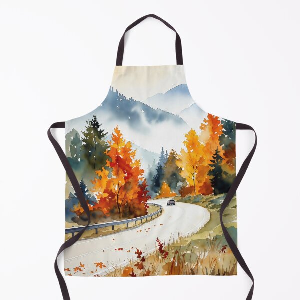 Aperçu de l'œuvre Paysage aquarelle d'une route de montagne d'automne créée et vendue par ChrisButler.