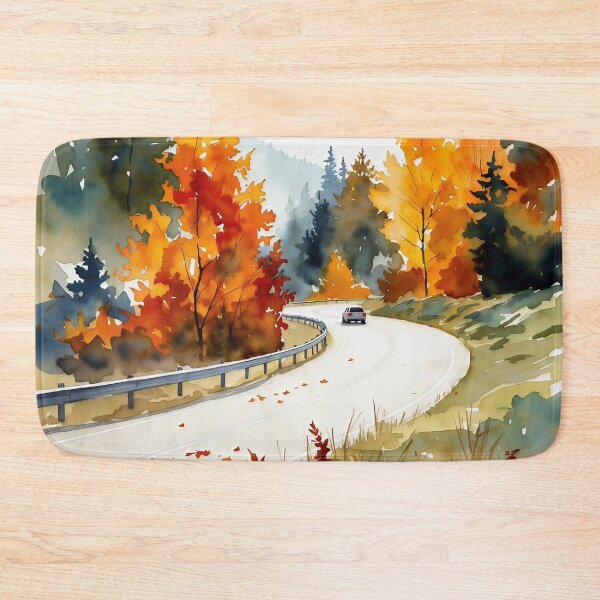 Item preview, Autumn Mountain Road Watercolor Landscape designed and sold by ChrisButler.
