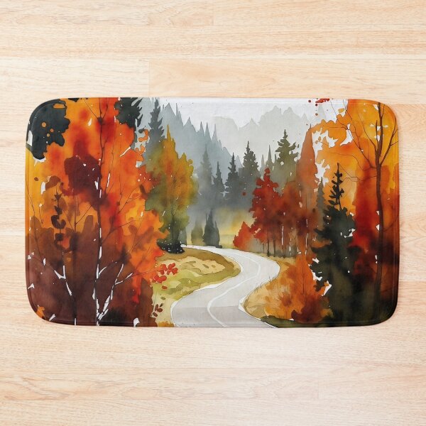 Item preview, Autumn Road Through Foggy Mountains - Watercolor Landscape designed and sold by ChrisButler.