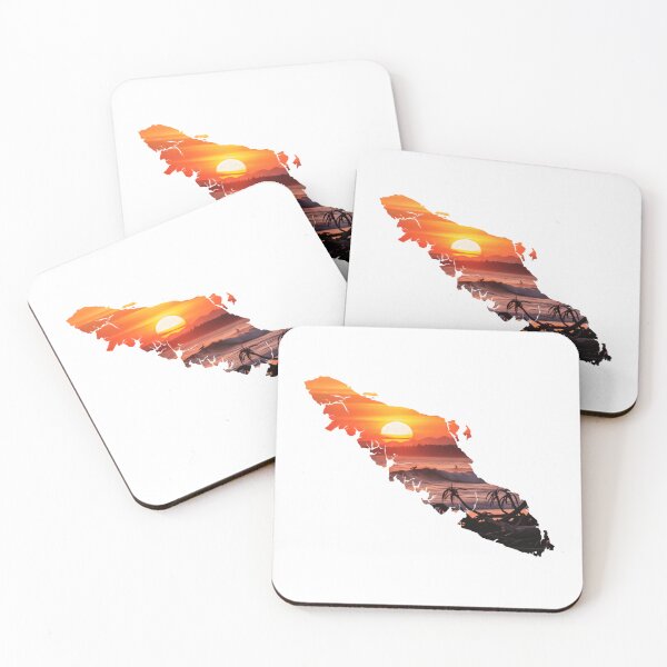 Item preview, Vancouver Island Map Filled with a Fiery West Coast Sunset designed and sold by HumansStuck12.