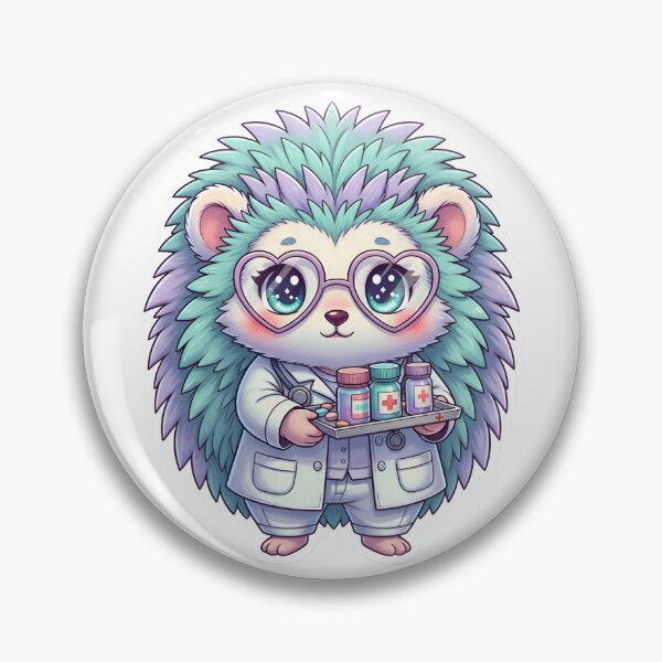 Item preview, Hedgehog Nurse with Medicine Tray designed and sold by GlyphSmith.