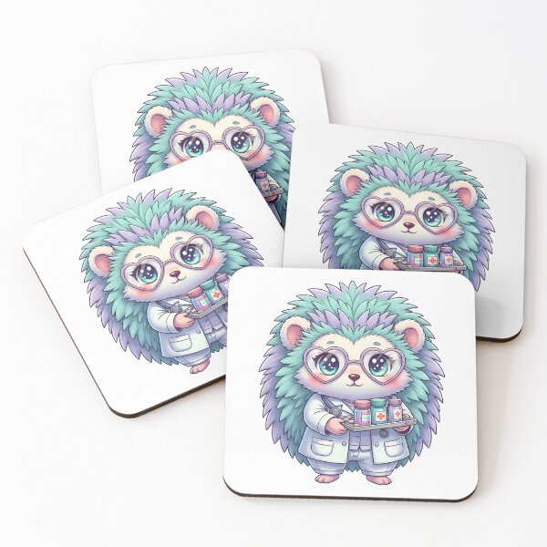 Item preview, Hedgehog Nurse with Medicine Tray designed and sold by GlyphSmith.