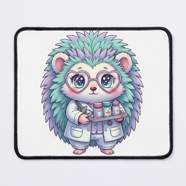 Item preview, Hedgehog Nurse with Medicine Tray designed and sold by GlyphSmith.