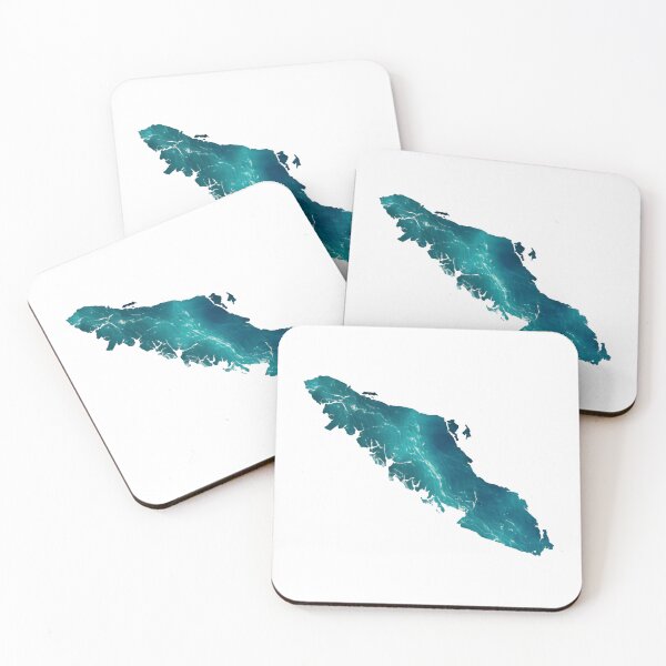 Item preview, Vancouver Island Map Filled with Shimmering Turquoise Ocean Water designed and sold by HumansStuck12.