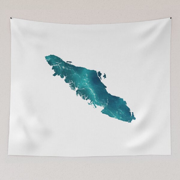 Item preview, Vancouver Island Map Filled with Shimmering Turquoise Ocean Water designed and sold by HumansStuck12.