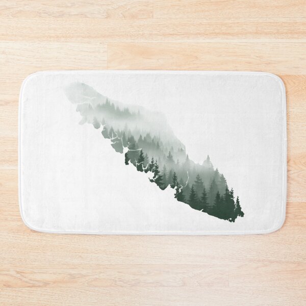 Item preview, Vancouver Island Map with a Moody Misty Evergreen Forest designed and sold by HumansStuck12.