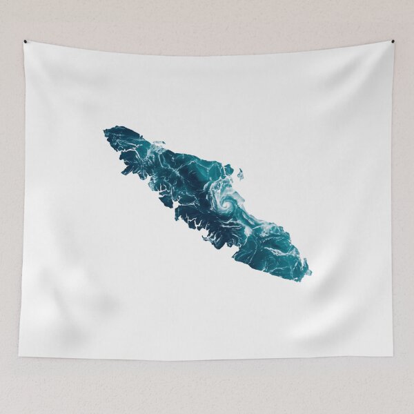 Item preview, Vancouver Island Map Capturing a Powerful Stormy Ocean Wave designed and sold by HumansStuck12.