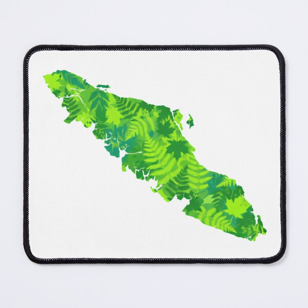 Item preview, Vancouver Island Map Filled with Bright Green Ferns designed and sold by HumansStuck12.
