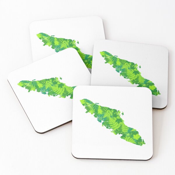 Item preview, Vancouver Island Map Filled with Bright Green Ferns designed and sold by HumansStuck12.