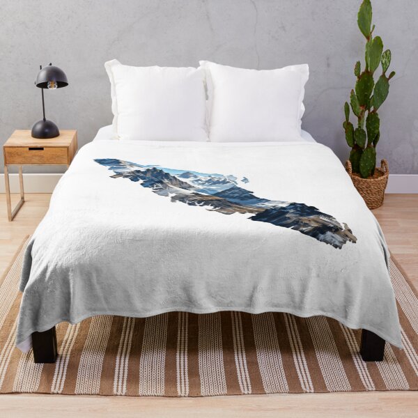 Item preview, Vancouver Island Map Silhouette with Snowy Mountain Peaks designed and sold by HumansStuck12.