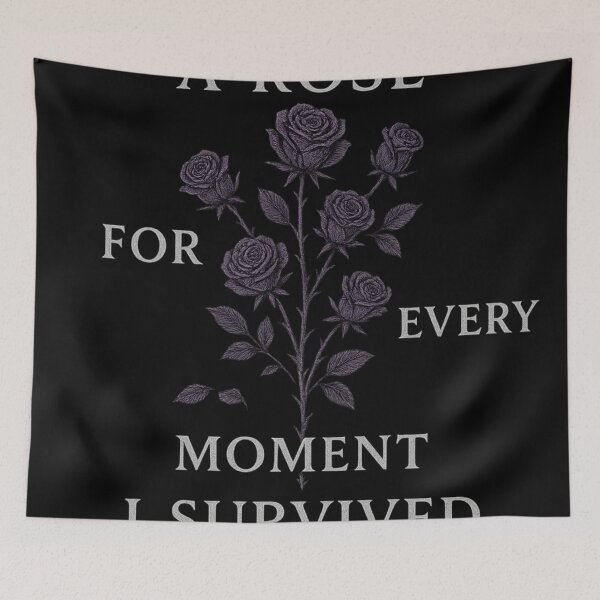 Item preview, A Rose for Every Moment I Survived – Resilience Gothic Quote Shirt designed and sold by Mouraludia.