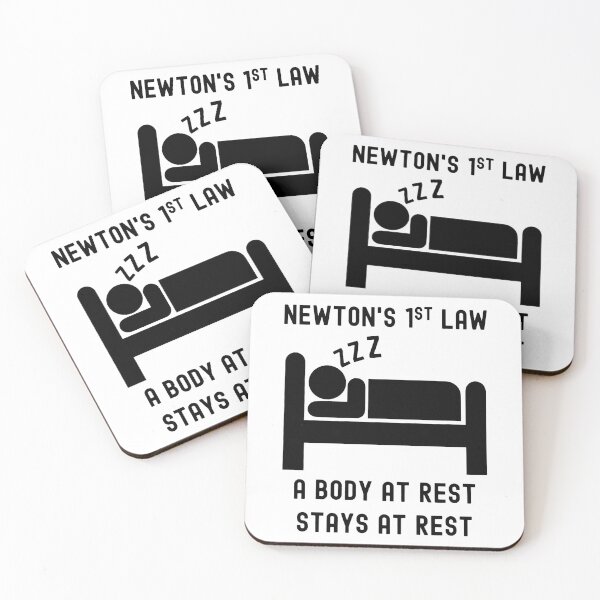 Item preview, Funny Nerdy Newton's First Law A Body at Rest Stays at Rest Physics Science Teacher Black Text designed and sold by MathWare MathClips.