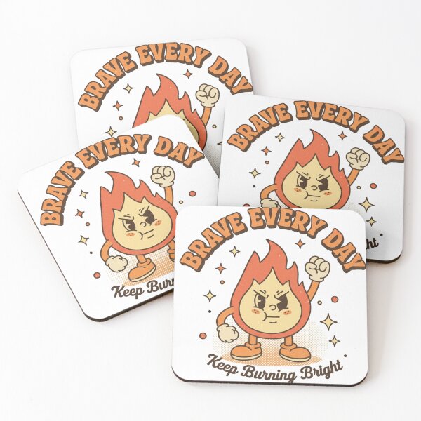 Item preview, Brave Every Day - Retro Character Positive Quote designed and sold by DIRTYSKETCHH.
