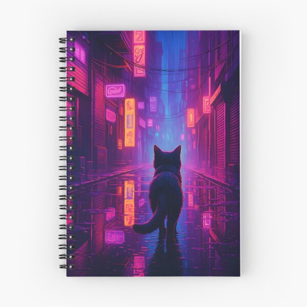 Artikelvorschau, Synthwave-Katze – Neon Alley Cat entworfen und verkauft von HBR-Graphics.