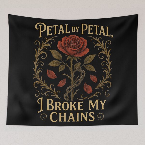 Item preview, Petal by Petal I Broke My Chains – Trauma Healing Gothic Rose Shirt designed and sold by Mouraludia.