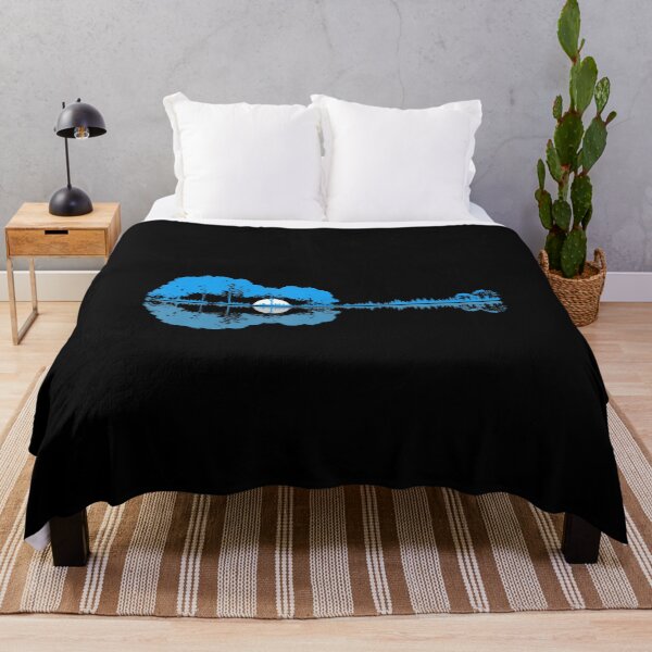 Item preview, Blue Acoustic Guitar Lake Forest Tree Reflection Guitarist designed and sold by JosephineEdith1.
