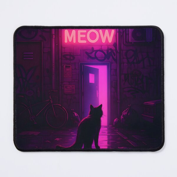 Item preview, Synthwave Cat - MEOW Lounge Entrance designed and sold by HBR-Graphics.