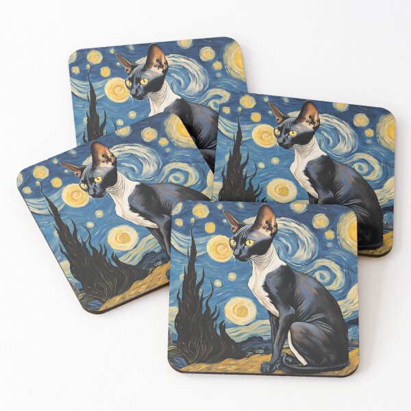 Item preview, Starry Night Sphynx Cat Art designed and sold by Sphynx Cat Art.