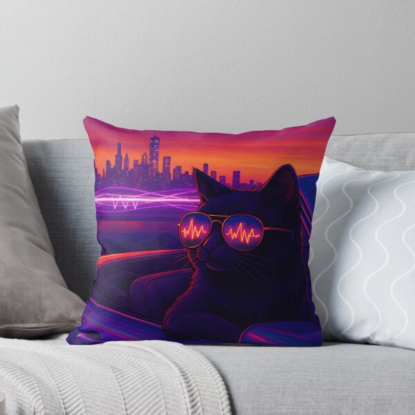 Item preview, Synthwave Cat - Neon Nights designed and sold by HBR-Graphics.