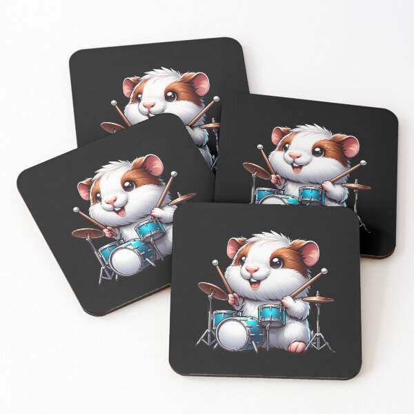 Item preview, Cute Guinea Pig Drummer Rodent Music Band Design designed and sold by JacquelineEnri.