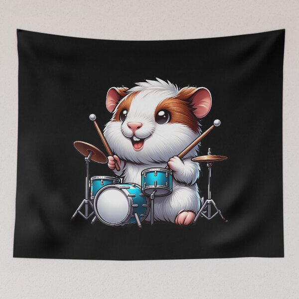 Item preview, Cute Guinea Pig Drummer Rodent Music Band Design designed and sold by JacquelineEnri.