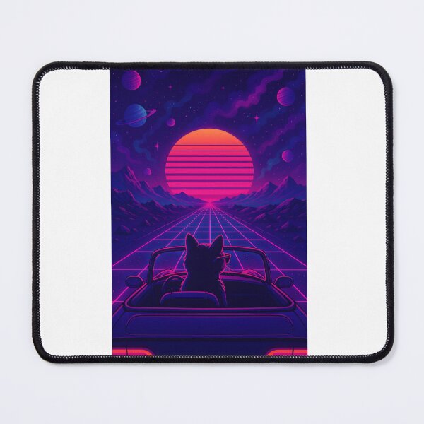 Item preview, Synthwave Cat – Neon Horizon designed and sold by HBR-Graphics.