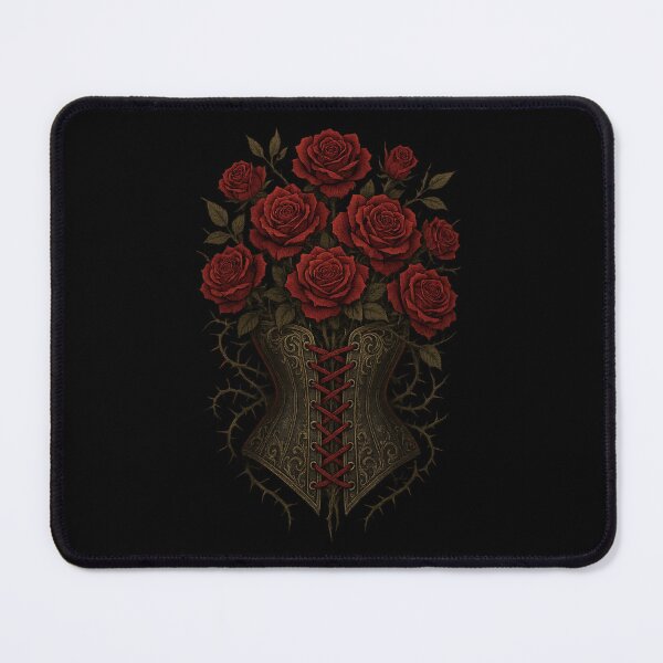 Item preview, Gothic Corset of Roses – Dark Romantic Floral Shirt designed and sold by Mouraludia.