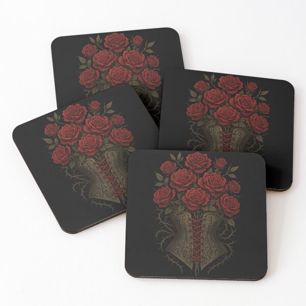 Item preview, Gothic Corset of Roses – Dark Romantic Floral Shirt designed and sold by Mouraludia.