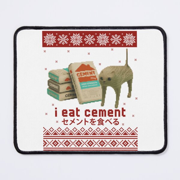 Item preview, I Eat Cement Ugly Christmas Sweater Pixel Cat Meme Joke designed and sold by RuperDelois.
