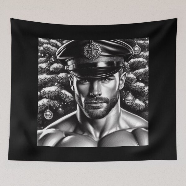 Item preview, Gay Christmas Daddy Unwrapped - Gay Leather Daddy Graphic Design designed and sold by ItsAKinkThing.