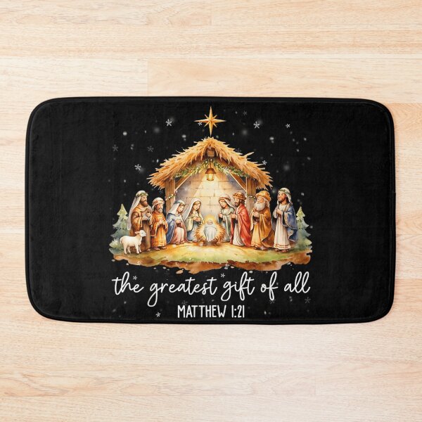 Item preview, The Greatest Gift of All Nativity Scene Watercolor Illustration designed and sold by RuperDelois.