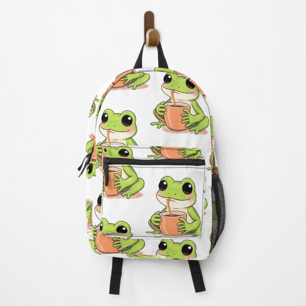 Item preview, Cute Frog Holding a Coffee Mug Design designed and sold by AKANKEDESIGN.