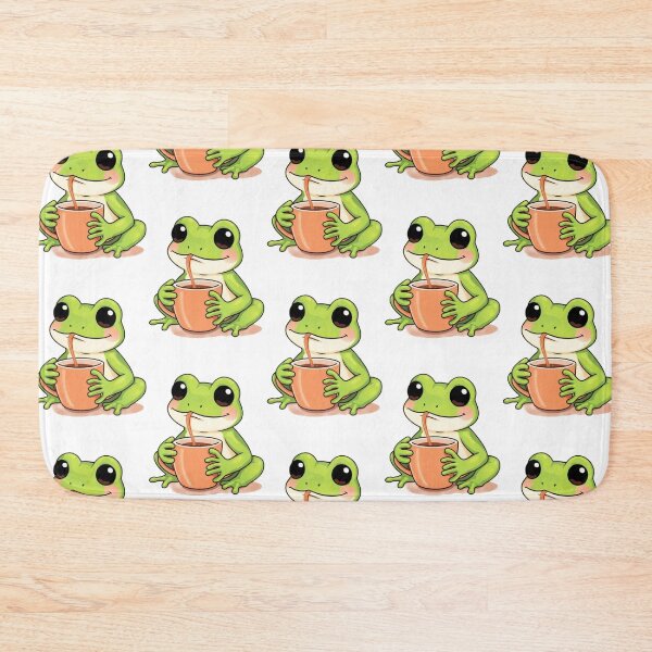 Item preview, Cute Frog Holding a Coffee Mug Design designed and sold by AKANKEDESIGN.
