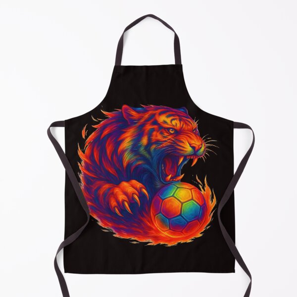 Item preview, Neon Tiger Soccer – Fierce Rainbow Football Art Design designed and sold by ArtSpark Studio.