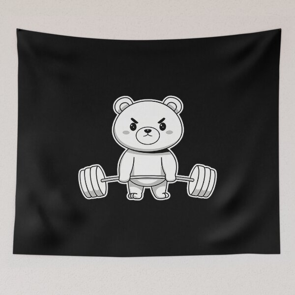 Item preview, Bear Bodybuilder Weight Lifting Gym Workout Sports designed and sold by JosephineEdith1.