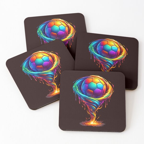 Item preview, Rainbow Soccer Tornado – Colorful Football Art Design designed and sold by ArtSpark Studio.
