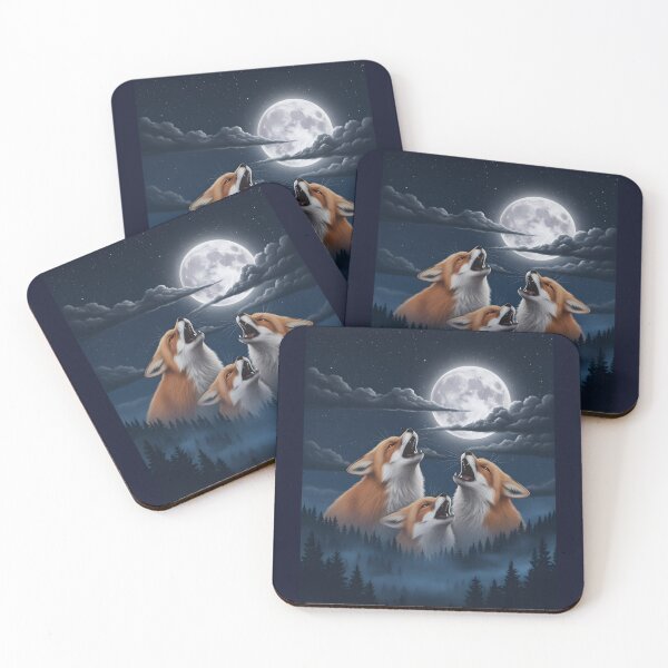 Item preview, 3 Foxes Yelping at the Moon designed and sold by DigitalDream11.