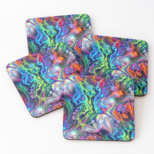 Item preview, Vibrant Neon Liquid Oil Diffusion Abstract Pattern designed and sold by BrickXSq.