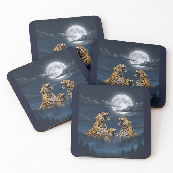 Item preview, 3 Jaguars Roaring at the Moon designed and sold by DigitalDream11.
