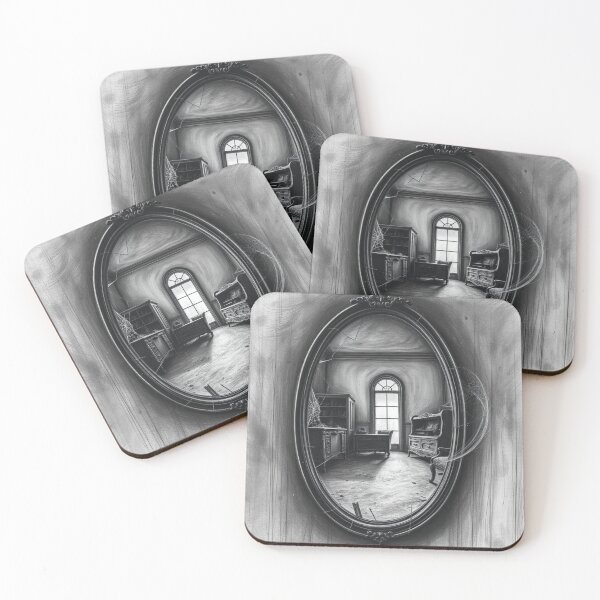 Item preview, Broken Mirror Gothic Abandoned Room Dark Art Print designed and sold by EllDAV777.