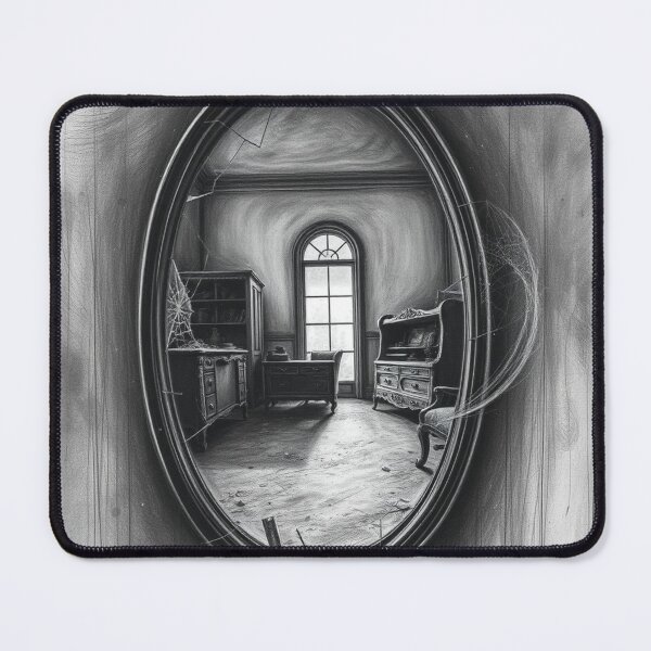 Item preview, Broken Mirror Gothic Abandoned Room Dark Art Print designed and sold by EllDAV777.
